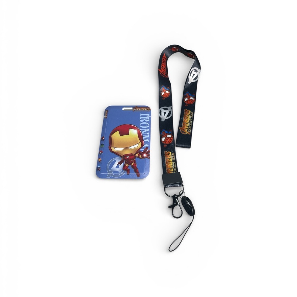 Marvel Iron Man  Lanyard and Card Holder - Blue and Black